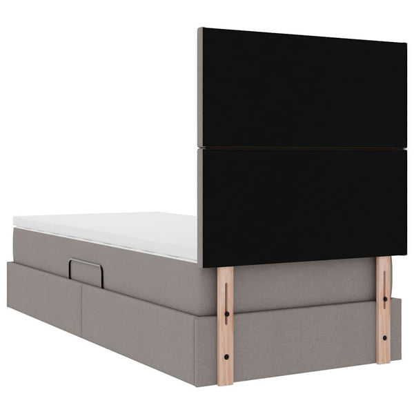 Bett mit Stauraum und LED Taupe 90x200 cm