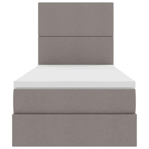 Bett mit Stauraum und LED Taupe 90x200 cm