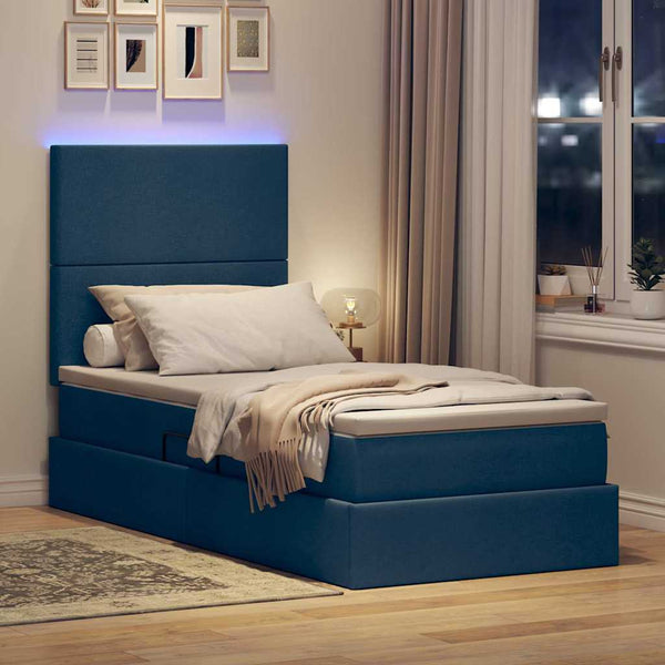 Bett 90x200 cm mit Stauraum und LED
