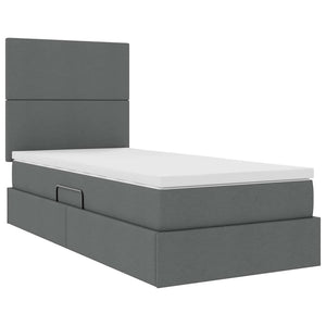 vidaXL Lit avec rangement et LED Gris foncé 100 x 200 cm Polyester