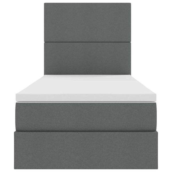 vidaXL Lit avec rangement et LED Gris foncé 100 x 200 cm Polyester