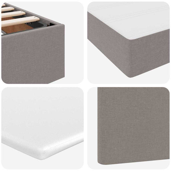 Bett mit Stauraum und LED Taupe 100x200 cm