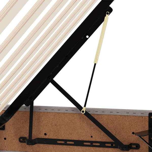 Bett mit Stauraum und LED Taupe 100x200 cm