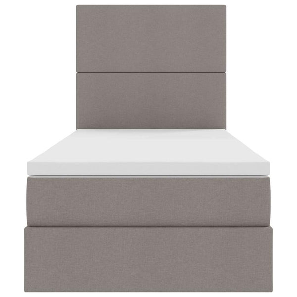 Bett mit Stauraum und LED Taupe 100x200 cm