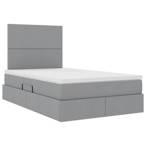 Bett mit Stauraum und LED Hellgrau 120x190 cm