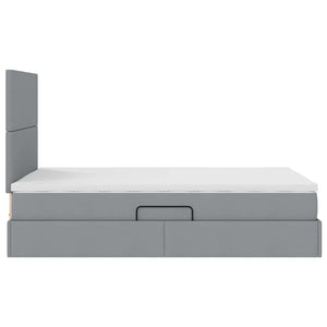 Bett mit Stauraum und LED Hellgrau 120x190 cm