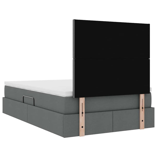 vidaXL Lit avec rangement et LED Gris foncé 120 x 190 cm Polyester