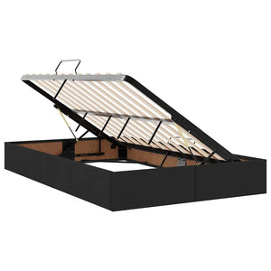 Bett mit Stauraum und LED Schwarz 120x190 cm