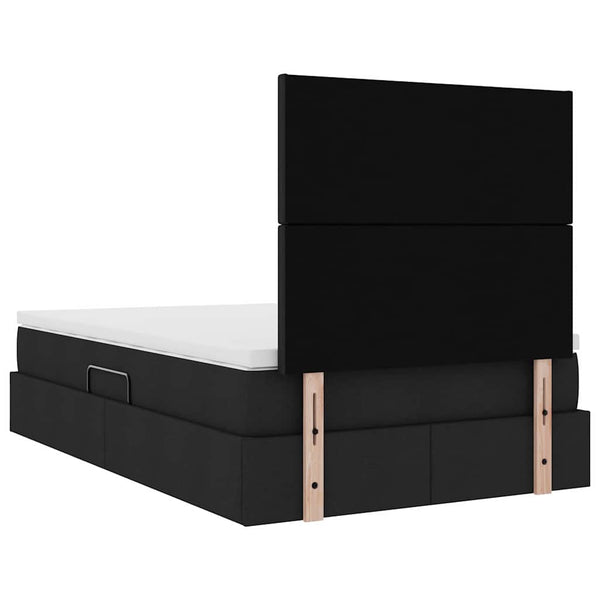 Bett mit Stauraum und LED Schwarz 120x190 cm