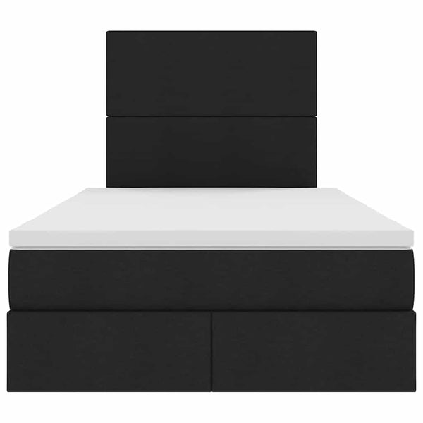 Bett mit Stauraum und LED Schwarz 120x190 cm