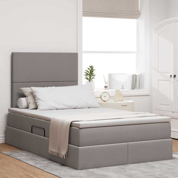 Stauraumbett mit LED Taupe 120x190 cm