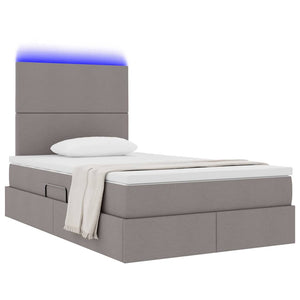 Stauraumbett mit LED Taupe 120x190 cm