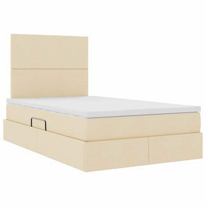 Bett mit Stauraum LED Creme 120x190 cm