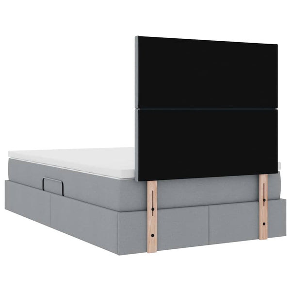 Bett mit Stauraum LED Hellgrau 120x200