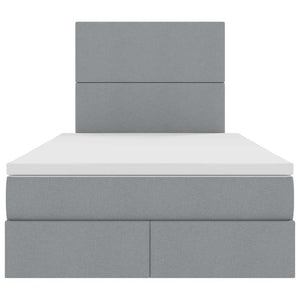 Bett mit Stauraum LED Hellgrau 120x200