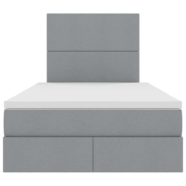 Bett mit Stauraum LED Hellgrau 120x200
