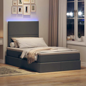 Bett mit Stauraum & LED Dunkelgrau 120x200
