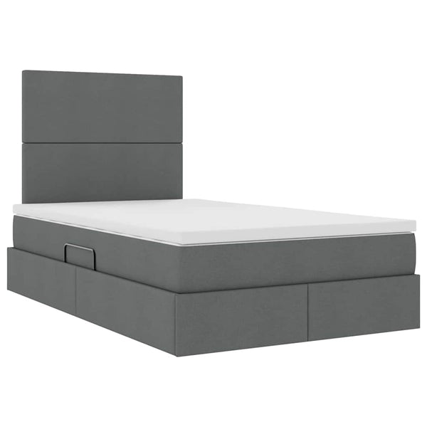 Bett mit Stauraum & LED Dunkelgrau 120x200
