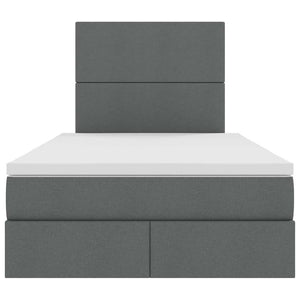 Bett mit Stauraum & LED Dunkelgrau 120x200