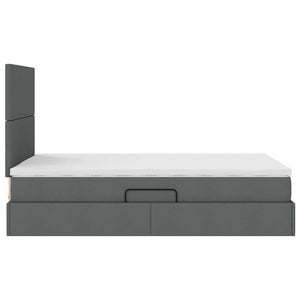 Bett mit Stauraum & LED Dunkelgrau 120x200