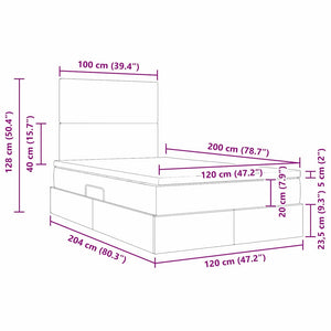Bett mit Stauraum & LED Dunkelgrau 120x200