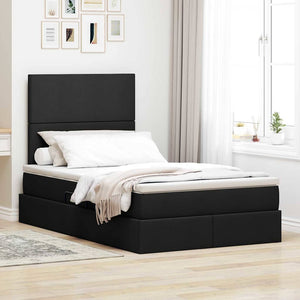 Bett mit Stauraum und LED 120x200 cm Schwarz