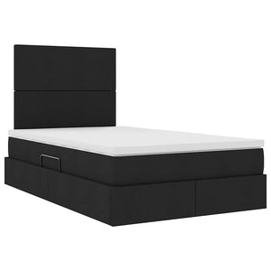 Bett mit Stauraum und LED 120x200 cm Schwarz