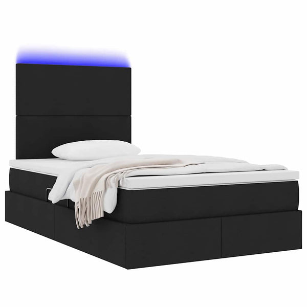 Bett mit Stauraum und LED 120x200 cm Schwarz