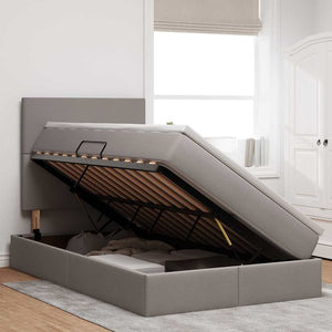 Bett mit Stauraum und LED Taupe 120x200 cm
