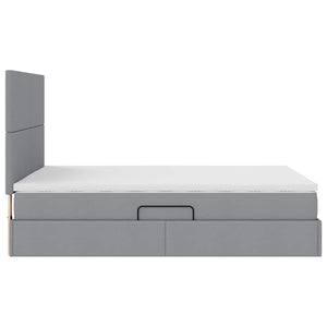 Bett mit Stauraum und LED Hellgrau 140x190