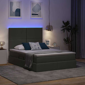 Stauraumbett mit LED Dunkelgrau 140x190 cm