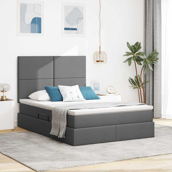 Stauraumbett mit LED Dunkelgrau 140x190 cm