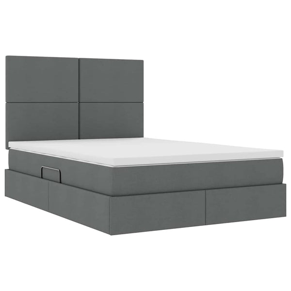 Stauraumbett mit LED Dunkelgrau 140x190 cm