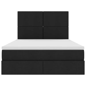 Bett mit Stauraum und LED Schwarz 140x190