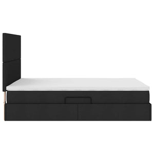 Bett mit Stauraum und LED Schwarz 140x190