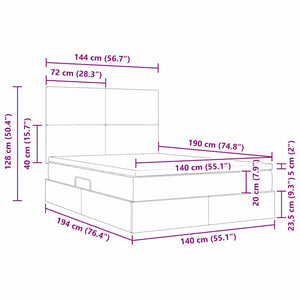 Bett mit Stauraum und LED Schwarz 140x190