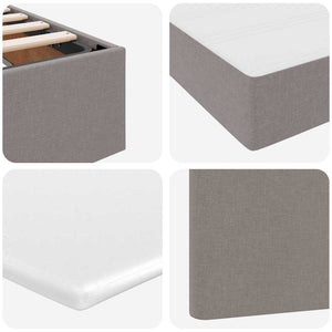 Bett mit Stauraum und LED Taupe 140x190 cm