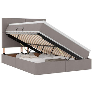 Bett mit Stauraum und LED Taupe 140x190 cm
