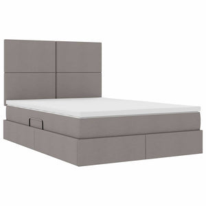 Bett mit Stauraum und LED Taupe 140x190 cm