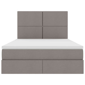 Bett mit Stauraum und LED Taupe 140x190 cm