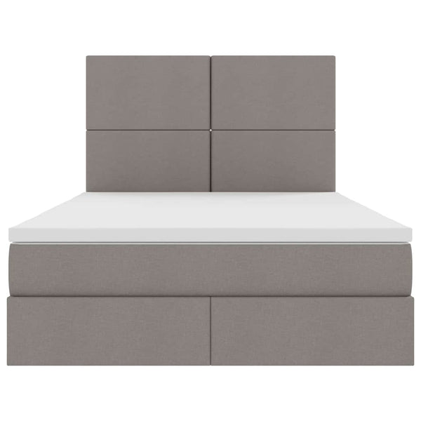 Bett mit Stauraum und LED Taupe 140x190 cm