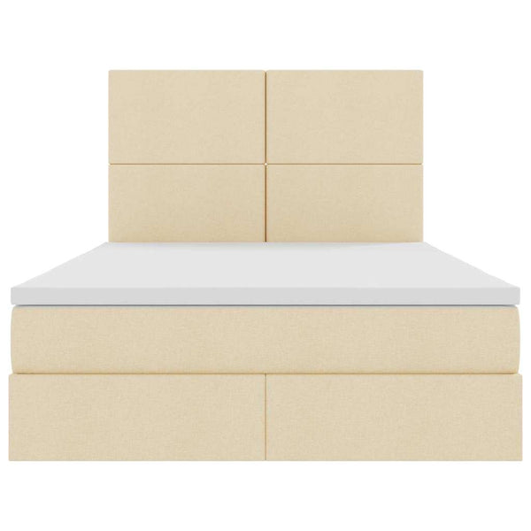 Bett 140x190 cm mit Stauraum und LED Creme