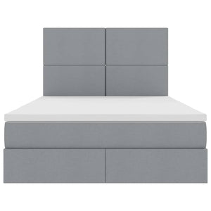 Bett mit Stauraum LED Hellgrau 140x200