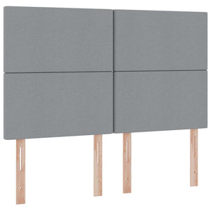 Bett mit Stauraum LED Hellgrau 140x200