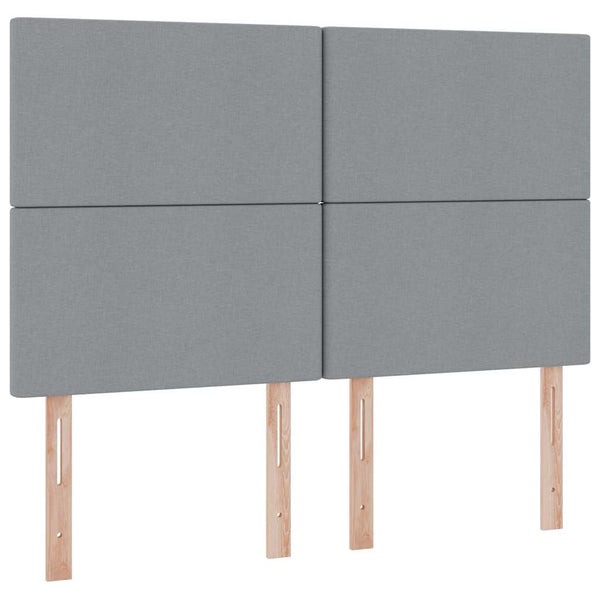 Bett mit Stauraum LED Hellgrau 140x200
