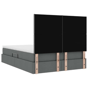 vidaXL Lit avec rangement et LED Gris foncé 140 x 200 cm Polyester