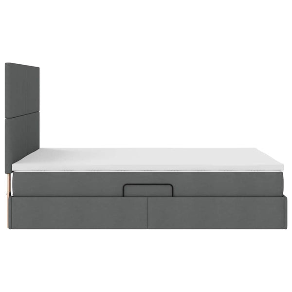 vidaXL Lit avec rangement et LED Gris foncé 140 x 200 cm Polyester