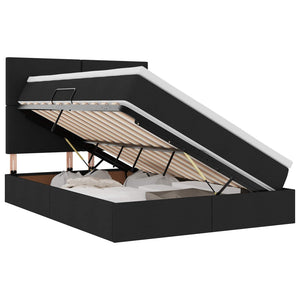 Bett mit Stauraum und LED Schwarz 140x200
