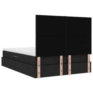 Bett mit Stauraum und LED Schwarz 140x200