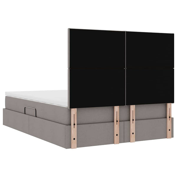 Bett mit Stauraum und LED Taupe 140x200 cm